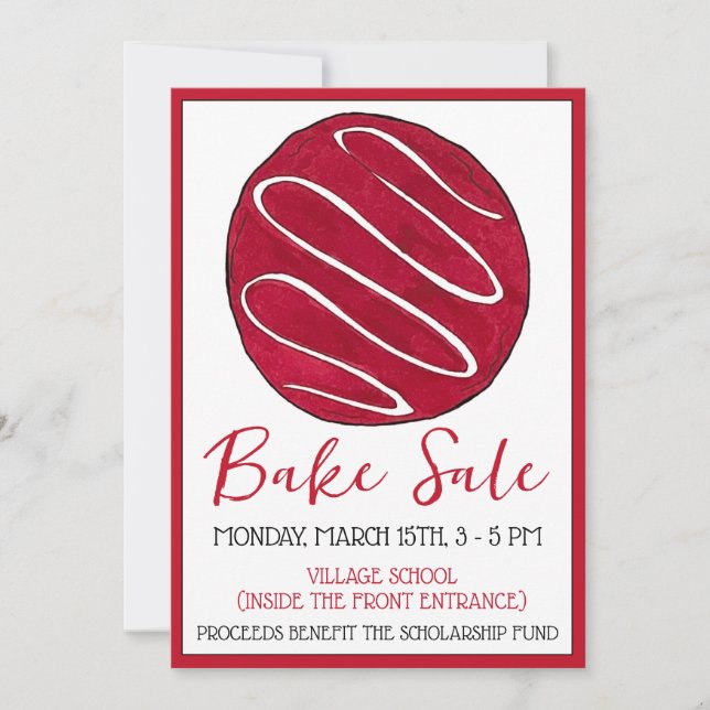 Invitación Cocina de Terciopelo Rojo Escarcha Intercambio De  (Anverso)