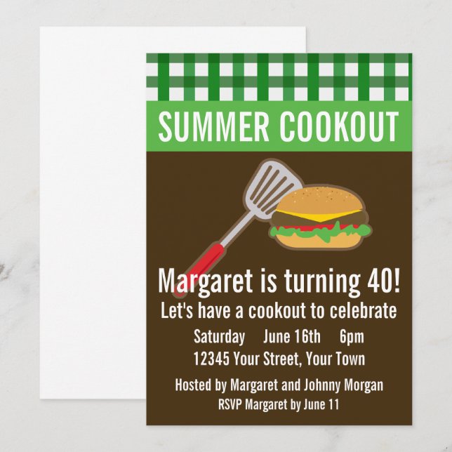 Invitación Cocina de verano (Anverso / Reverso)