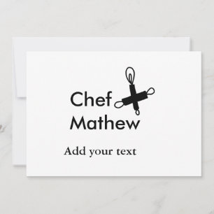 Invitación Cocina del chef añada nombre de texto hombres pana