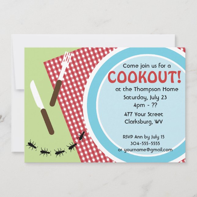 Invitación Cocina del patio trasero del Personalizado (Anverso)