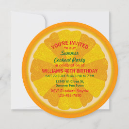 Invitación Cocina Fiesta veraniega de trozo de fruta naranja