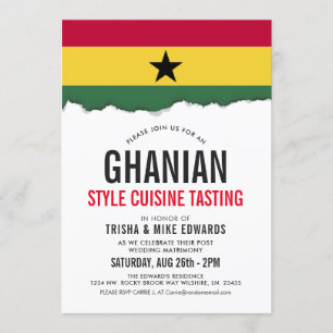 Invitación Cocina ghanesa temática  Marca de Fiesta Invitar b