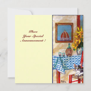 Invitación COCINA ITALIANA EN FLORENCIA, Rojo Azul