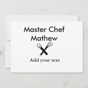 Invitación Cocina maestra cocinera panadería cocinero agregar
