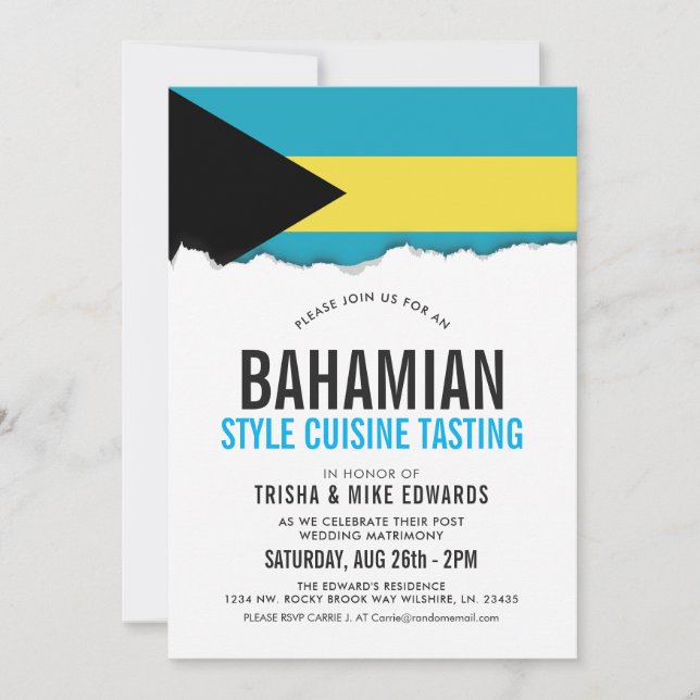 Invitación Cocina temática bahameña | Marca de fiesta Invitar (Anverso)