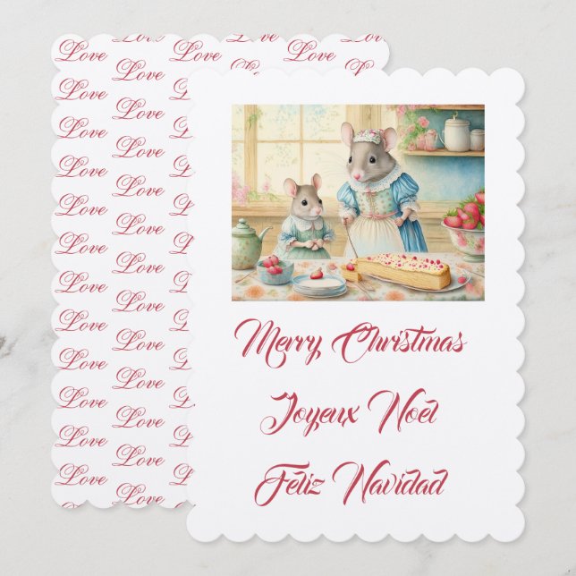 Invitación Cocinando con mamá en Navidad (Anverso / Reverso)