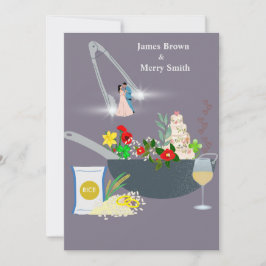 Invitación Cocinando deliciosa ceremonia de Boda del amor
