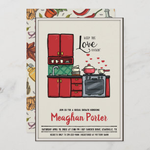 Invitación Cocinando ducha de novia temática