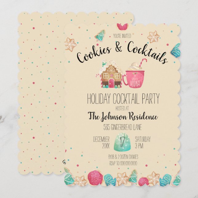 Invitación Cocinas y cócteles de intercambio de galletas navi (Anverso / Reverso)