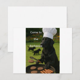 Invitación Cocinero de parrilla divertido Labrador Retriever 