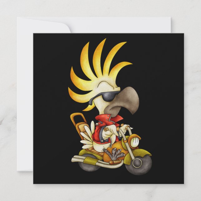 Invitación Cockatoo Biker - SRF (Anverso)