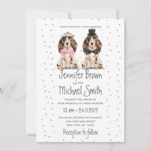 Invitación Cocker Spaniel bride groom valentines Boda Dog