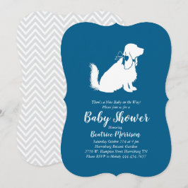 Invitación Cocker Spaniel Dog Baby Shower Boy Blue