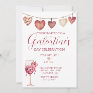 Invitación Cocktail acuático festivo Día de Galentine