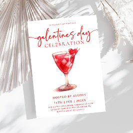 Invitación Cocktail acuático moderno Galentine's Day Fiesta