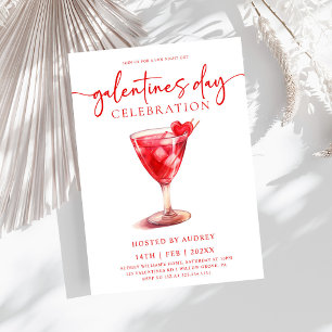 Invitación Cocktail acuático moderno Galentine's Day Fiesta