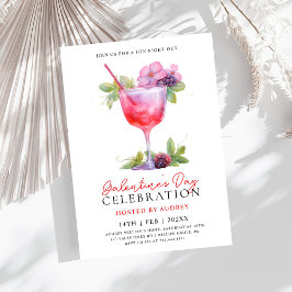 Invitación Cocktail acuático moderno Galentine's Day Fiesta