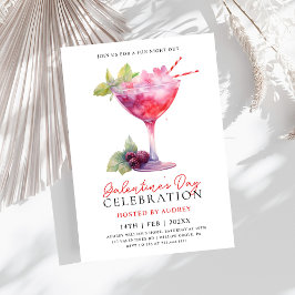 Invitación Cocktail acuático moderno Galentine's Day Fiesta