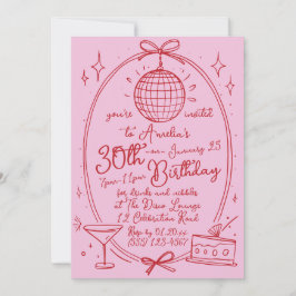 Invitación Cocktail de Garabato Dibujado a Mano 30 Cumpleaños