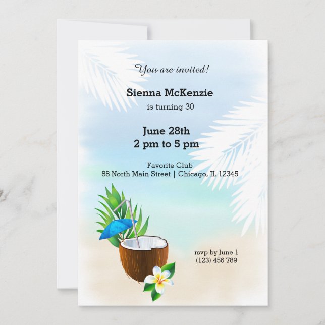 Invitación Cocktail de verano (Anverso)