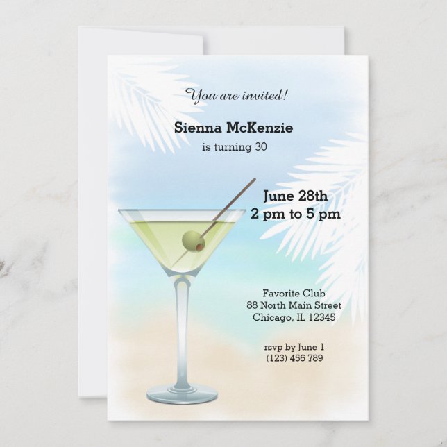 Invitación Cocktail de verano (Anverso)