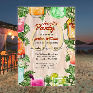Invitación Cocktail del patio trasero del hombre 60 cumpleaño