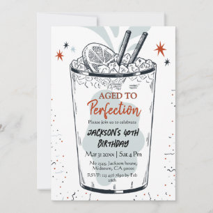 Invitación Cocktail retro beber con la temática simple 40 cum
