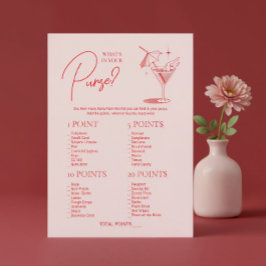 Invitación Cocktail Retro de Soltera ¿Qué Hay en Tu Bolso?
