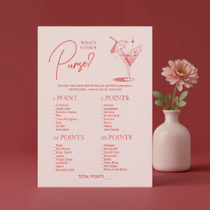 Invitación Cocktail Retro de Soltera ¿Qué Hay en Tu Bolso?