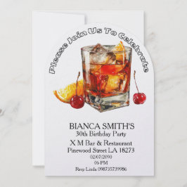 Invitación Cocktail Theme Adult Birthday  
