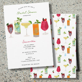 Invitación Cocktails acuarela Fiesta bebe ducha de novia