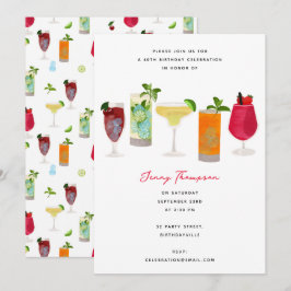 Invitación Cocktails acuarela Fiesta bebe fiesta de cumpleaño