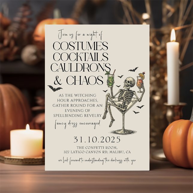 Invitación Cocktails de época y fiesta de Halloween de disfra (Subido por el creador)