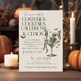 Invitación Cocktails de época y fiesta de Halloween de disfra