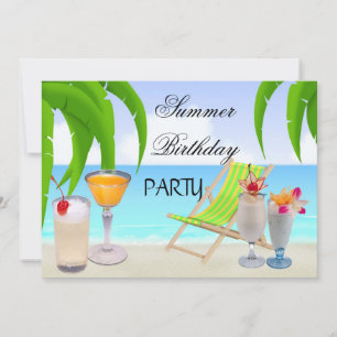 Invitación Cocktails de la fiesta de cumpleaños de verano en 