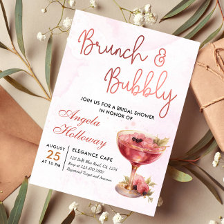 Invitación Cocktails Ducha Brunch & Bubbly Bridal