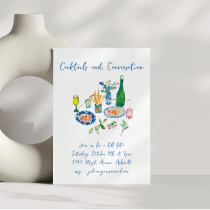 Invitación Cocktails Garabatos a Mano Festejo de Otoño Person