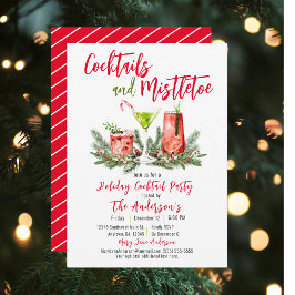Invitación Cocktails & Mistletoe Festive Drinks Fiesta de vac