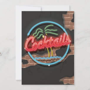 Invitación Cocktails Nightclub Neon