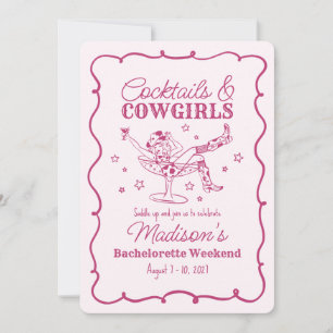 Invitación Cocktails rosados y galletas Nash Bash Bachelorett