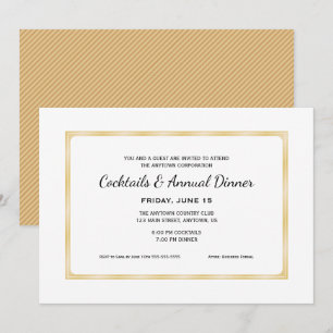 Invitación Cocktails y cena profesionales Gold Business