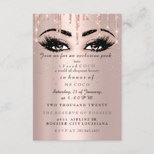 Invitación Coco Event Drips Rose Eyelash Confetti Maquillaje