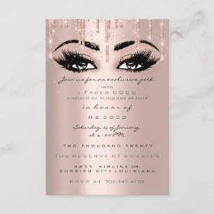 Invitación Coco Evento Gotas Rosa Pestaña Formal Confeti