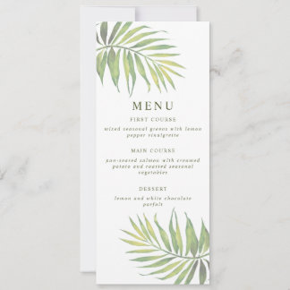 Invitación COCO Watercolor Palm Leaf Menú