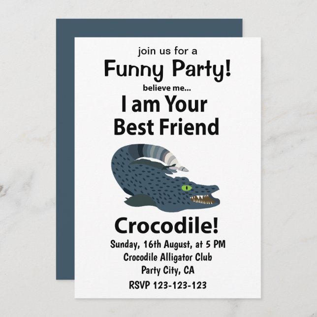 Invitación Cocodrilo divertidísimo cococodrilo