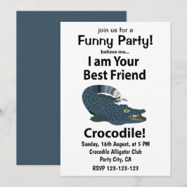 Invitación Cocodrilo Lagarto Crocodrilo Divertido