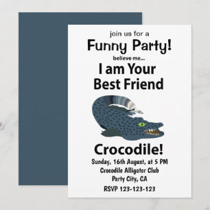 Invitación Cocodrilo Lagarto Crocodrilo Divertido