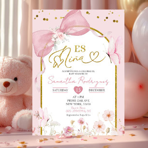 Invitación Cocota Española Rubor Mariposa Rosa Es Nina