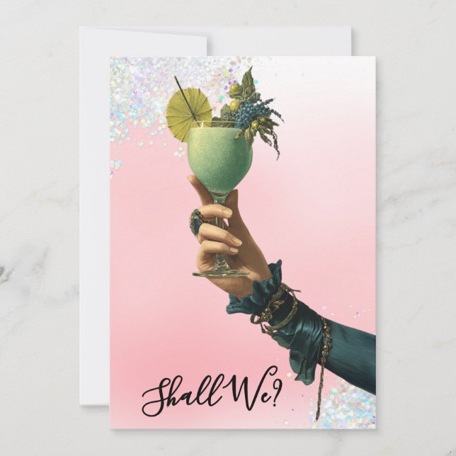 Invitación *~* Cóctel A101 2 FOTO  Ornate  DESPEDIDA DE SOLTE (Anverso)