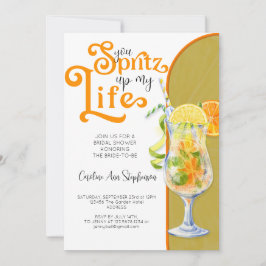 Invitación Cóctel Aperol Spritz Ducha de novias al estilo ita